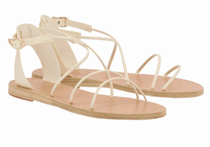 Women Ancient Greek Sandals Meloivia Ankle Strap Sandals White | NOC9339GD