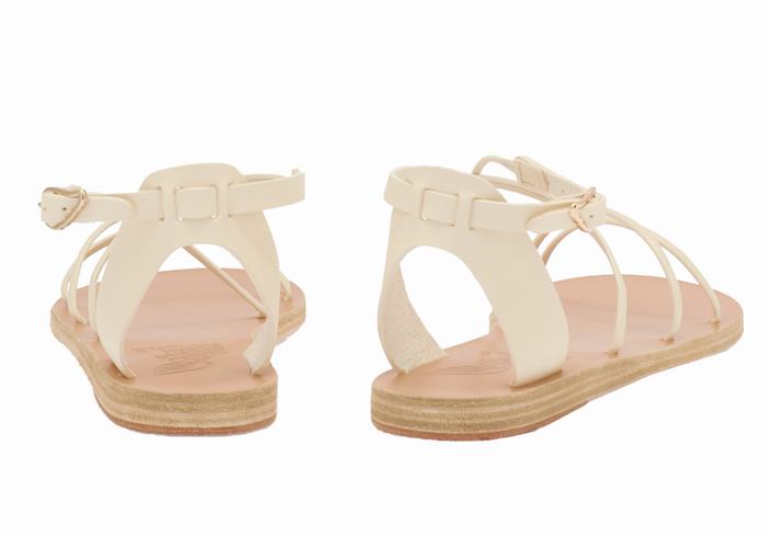 Women Ancient Greek Sandals Meloivia Ankle Strap Sandals White | NOC9339GD