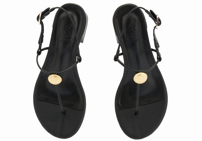 Women Ancient Greek Sandals Mistida Heeled Sandals Black | MEC8739SW