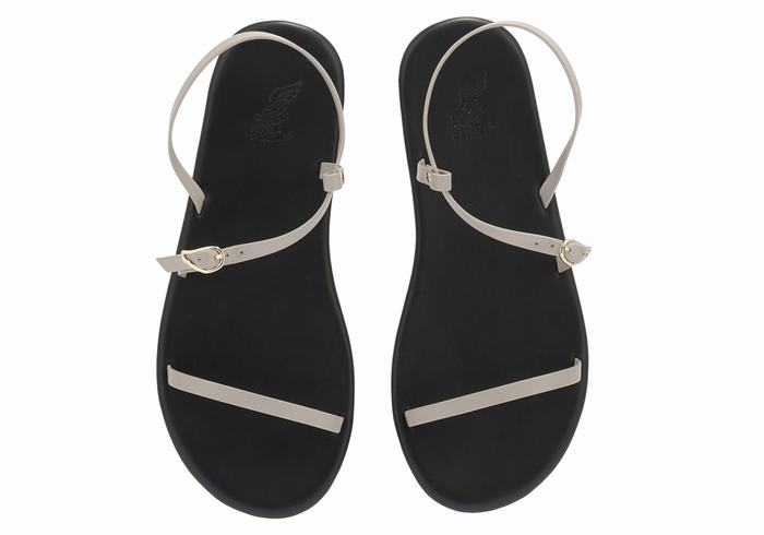 Women Ancient Greek Sandals Niove Back-Strap Sandals Grey Brown | FZT5365FA