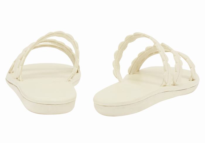 Women Ancient Greek Sandals Oceanis Slide Sandals White | EZF9681IU