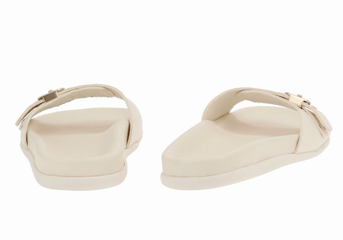 Women Ancient Greek Sandals Odi Slide Sandals White | RBW6867IE