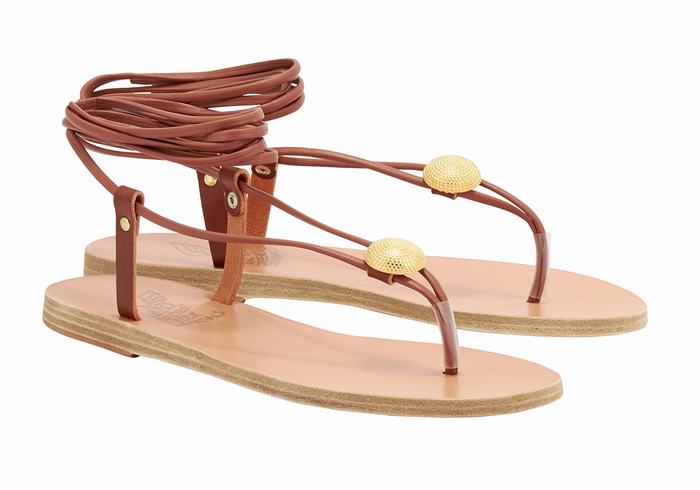 Women Ancient Greek Sandals Persephone Gladiator Sandals Red | XDK9524KM