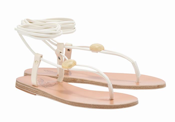 Women Ancient Greek Sandals Persephone Gladiator Sandals White | RWZ4730QL