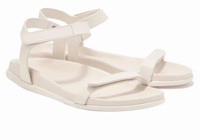 Women Ancient Greek Sandals Poros Back-Strap Sandals White | ENH5260UX