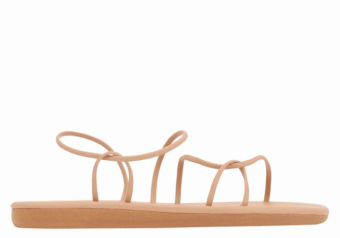 Women Ancient Greek Sandals Proorismos Back-Strap Sandals Beige | AHQ2462VN