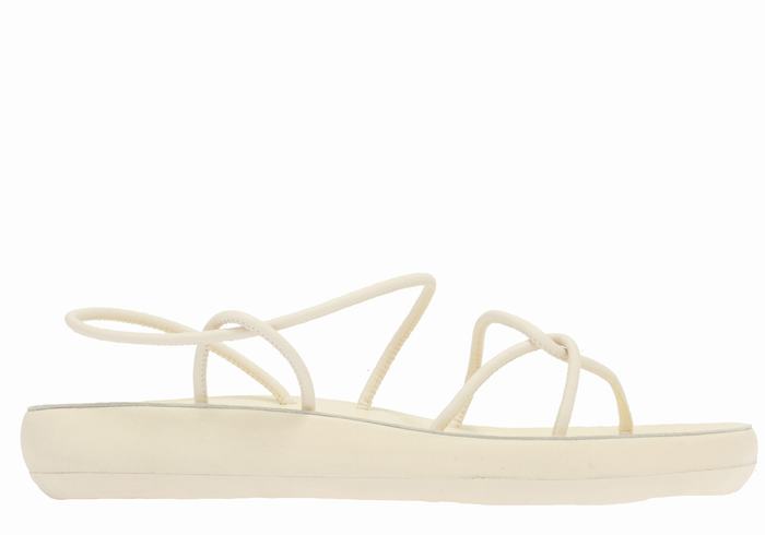 Women Ancient Greek Sandals Taxidi Comfort Back-Strap Sandals White | XHT351DU