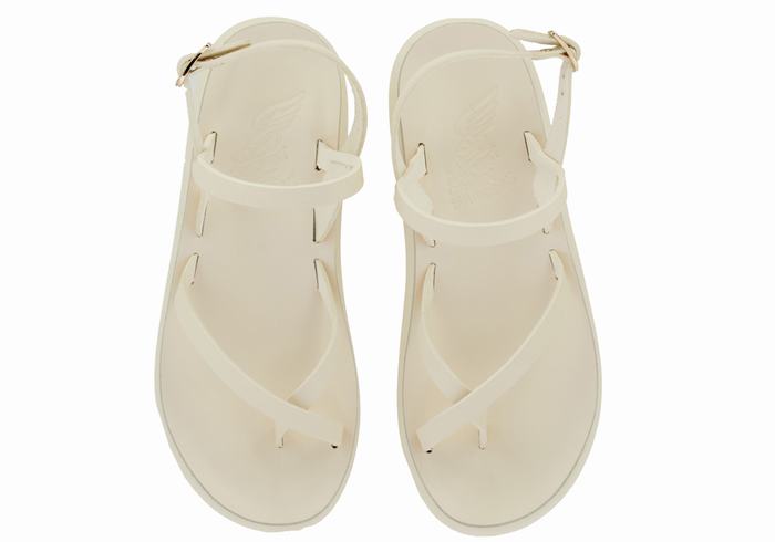 Women Ancient Greek Sandals Tereza Comfort Back-Strap Sandals White | RVO2415AZ