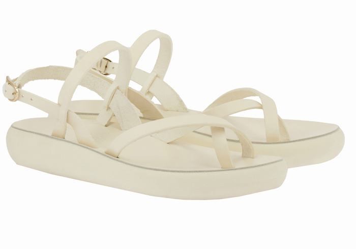 Women Ancient Greek Sandals Tereza Comfort Back-Strap Sandals White | RVO2415AZ