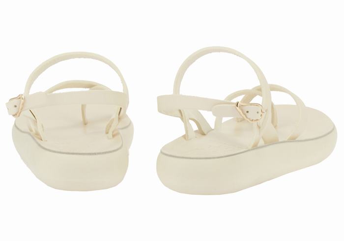 Women Ancient Greek Sandals Tereza Comfort Back-Strap Sandals White | RVO2415AZ