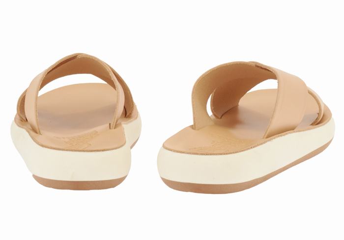 Women Ancient Greek Sandals Thais Comfort Slide Sandals Beige | GLD3427SK