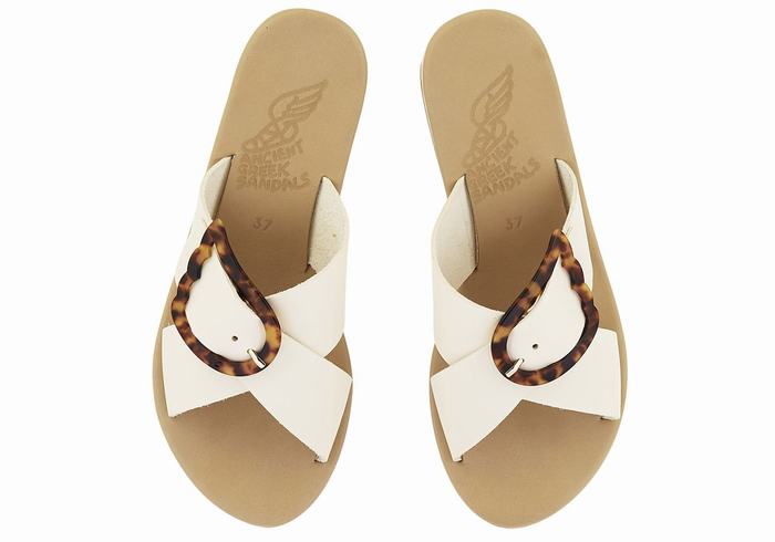 Women Ancient Greek Sandals Thais Rainbow Wedge Sandals White Beige | MCI527MM