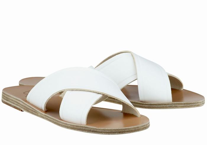 Women Ancient Greek Sandals Thais Slide Sandals White | RVC258WJ