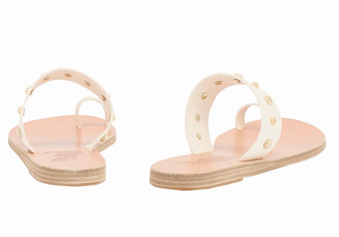 Women Ancient Greek Sandals Thalia Bee Toe-Post Sandals White | LKW8779VA