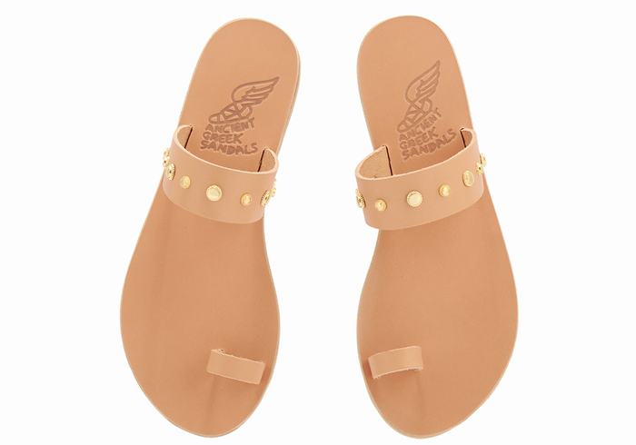 Women Ancient Greek Sandals Thalia Bee Toe-Post Sandals Beige | IWF6657ND