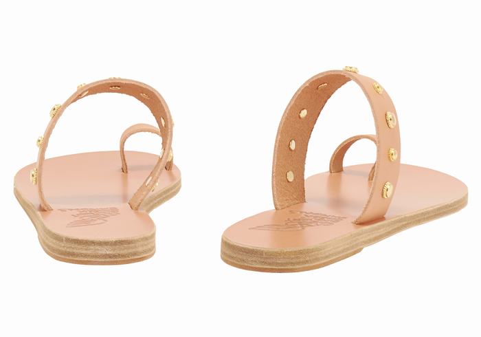 Women Ancient Greek Sandals Thalia Bee Toe-Post Sandals Beige | IWF6657ND