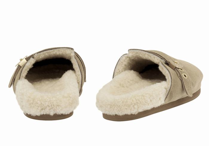 Women Ancient Greek Sandals Vasilitsa Slippers Grey Brown | UFF6184LG