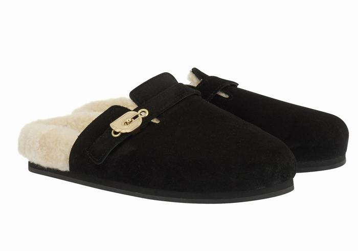 Women Ancient Greek Sandals Vasilitsa Slippers Black | SVW2352YS