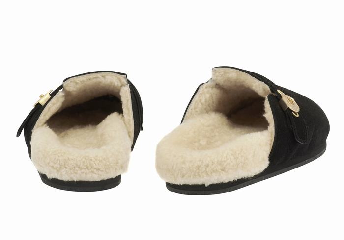 Women Ancient Greek Sandals Vasilitsa Slippers Black | SVW2352YS