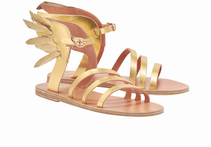 Women Ancient Greek Sandals Victory Of Samothrace Ankle Strap Sandals Gold | CWC9425KP