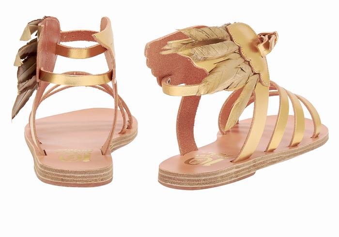 Women Ancient Greek Sandals Victory Of Samothrace Ankle Strap Sandals Gold | CWC9425KP